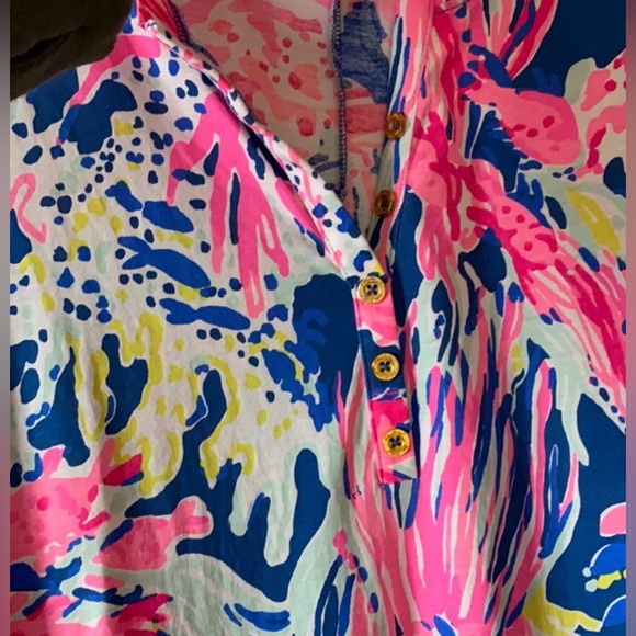 Lilly Pulitzer T Shirt Dress w/three quarter sleeves. - Picture 2 of 4